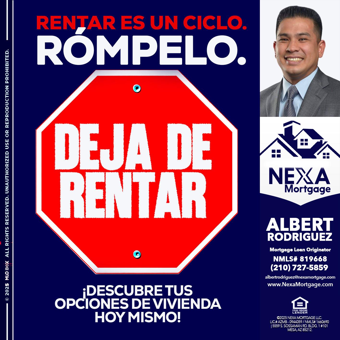 RENTAR ES UN CICLO - Albert Rodriguez -Mortgage Loan Officer