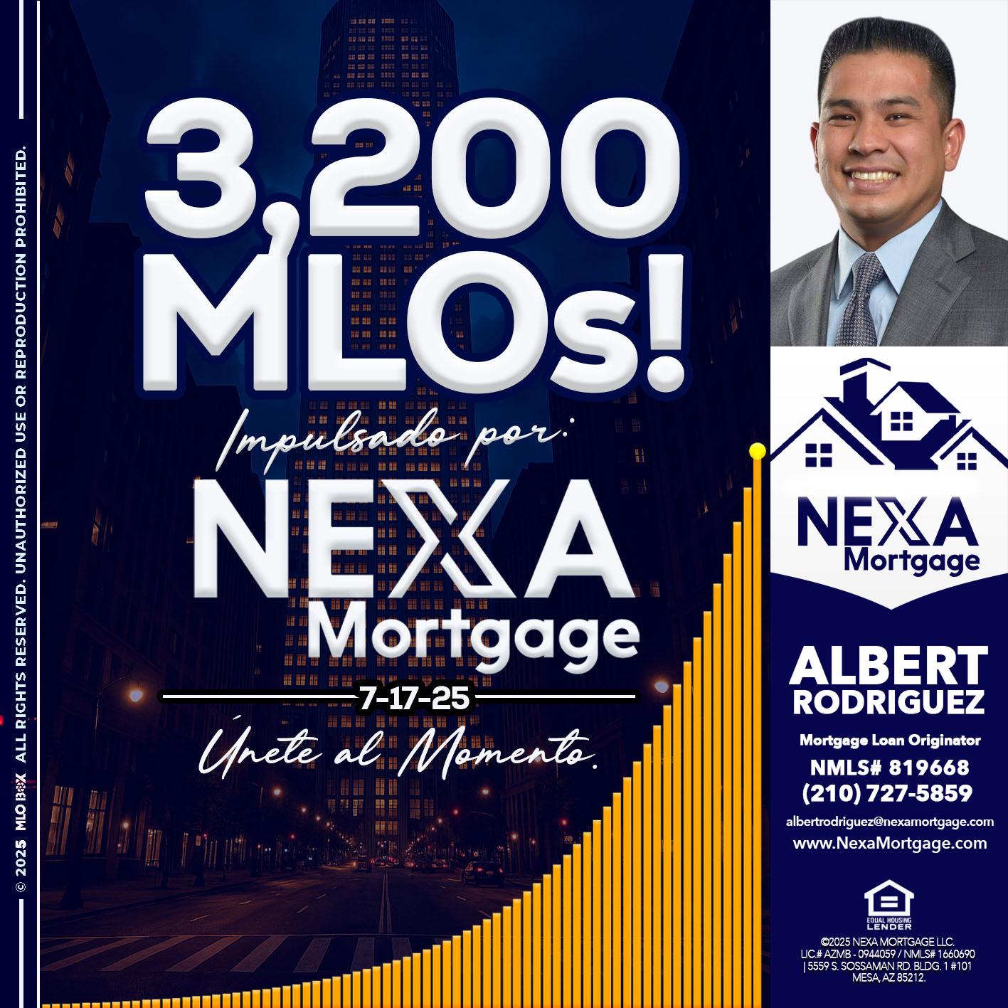 3,200 MLOs - Albert Rodriguez -Mortgage Loan Officer