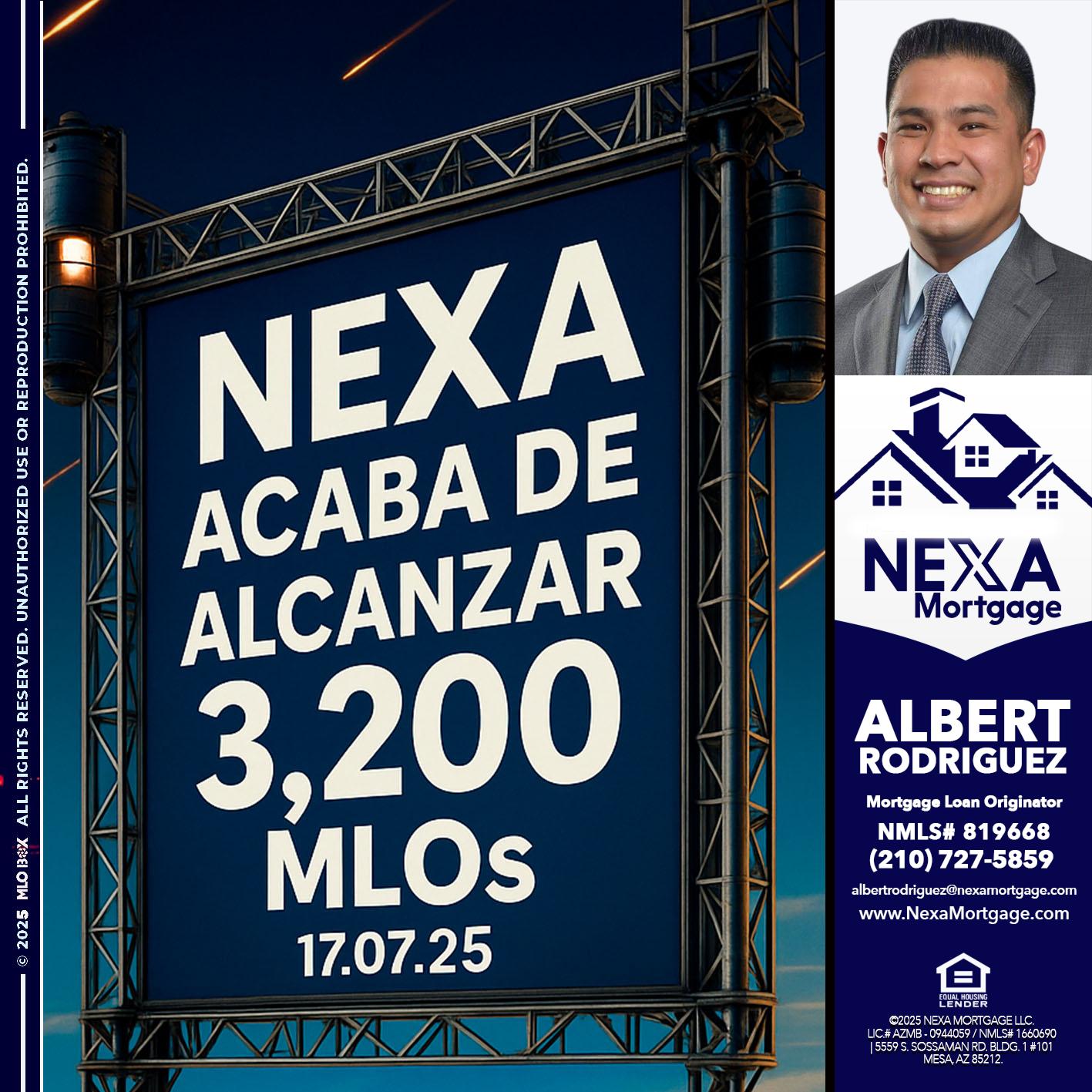 3,200 MLOs - Albert Rodriguez -Mortgage Loan Officer
