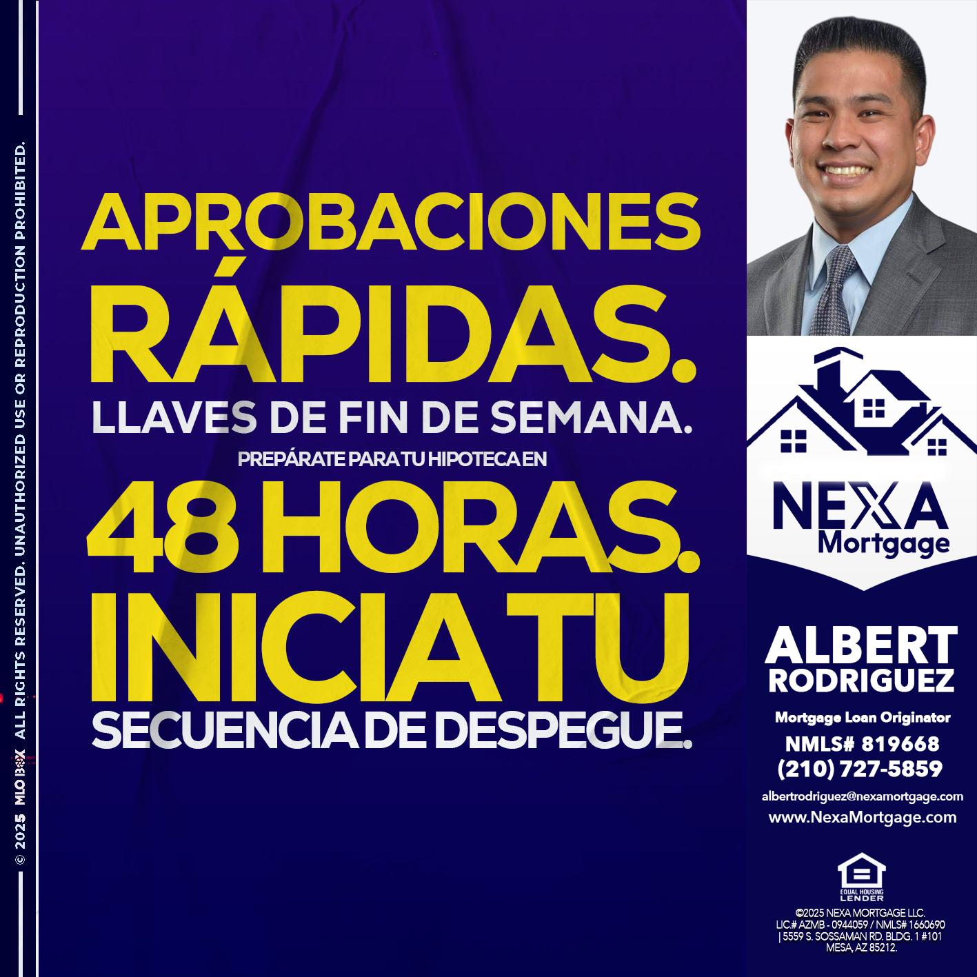 APROBACIONES - Albert Rodriguez -Mortgage Loan Officer