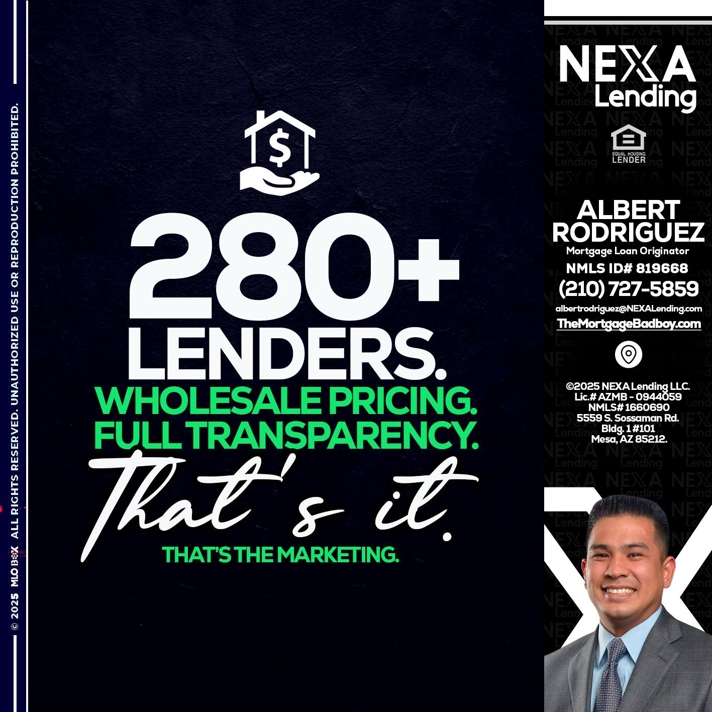 280+ LENDERS - Albert Rodriguez -Mortgage Loan Officer