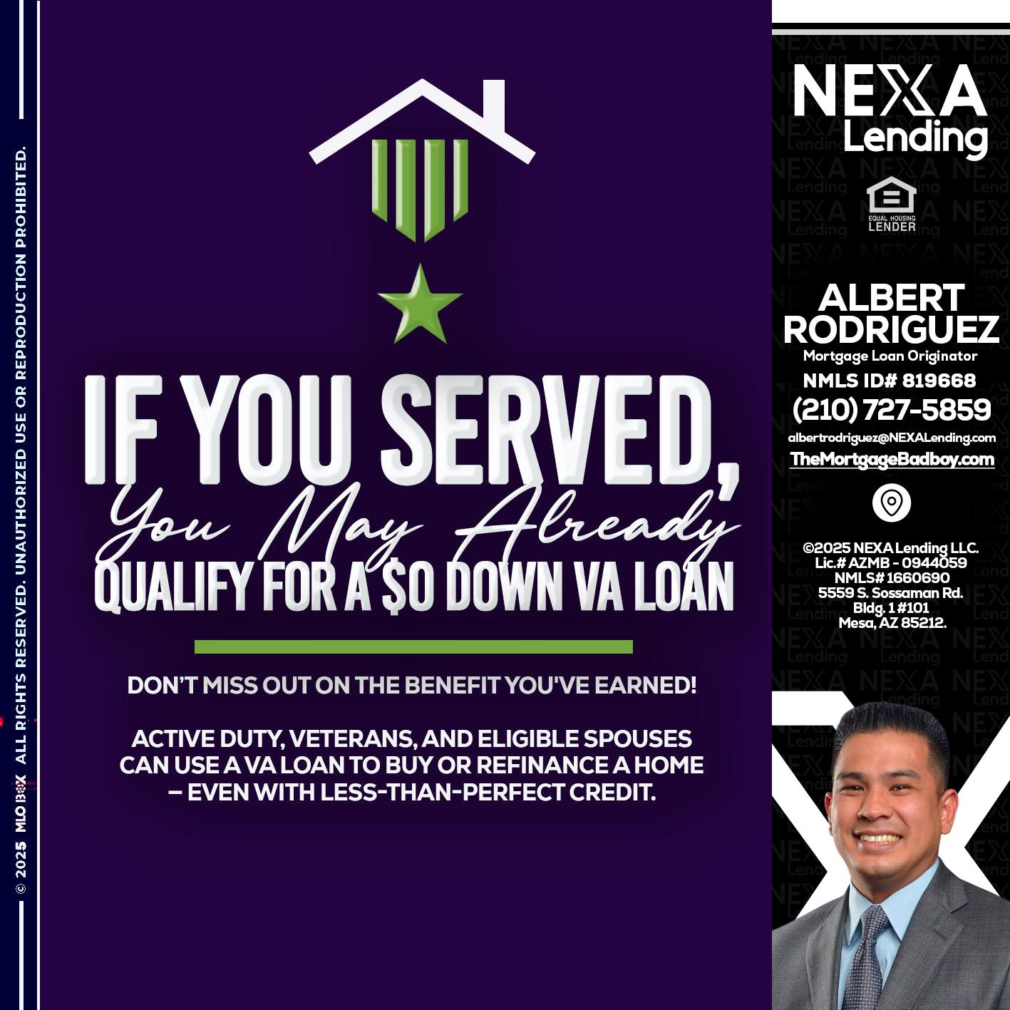 IF YOU SERVED - Albert Rodriguez -Mortgage Loan Officer