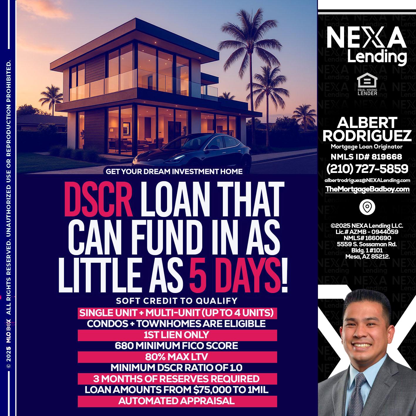 DSCR - Albert Rodriguez -Mortgage Loan Officer