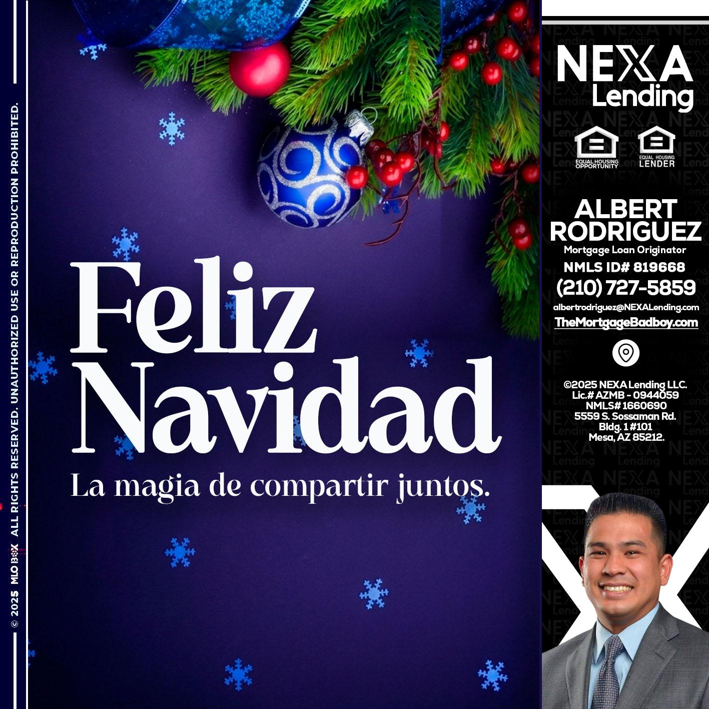 FELIZ NAVIDAD - Albert Rodriguez -Mortgage Loan Officer