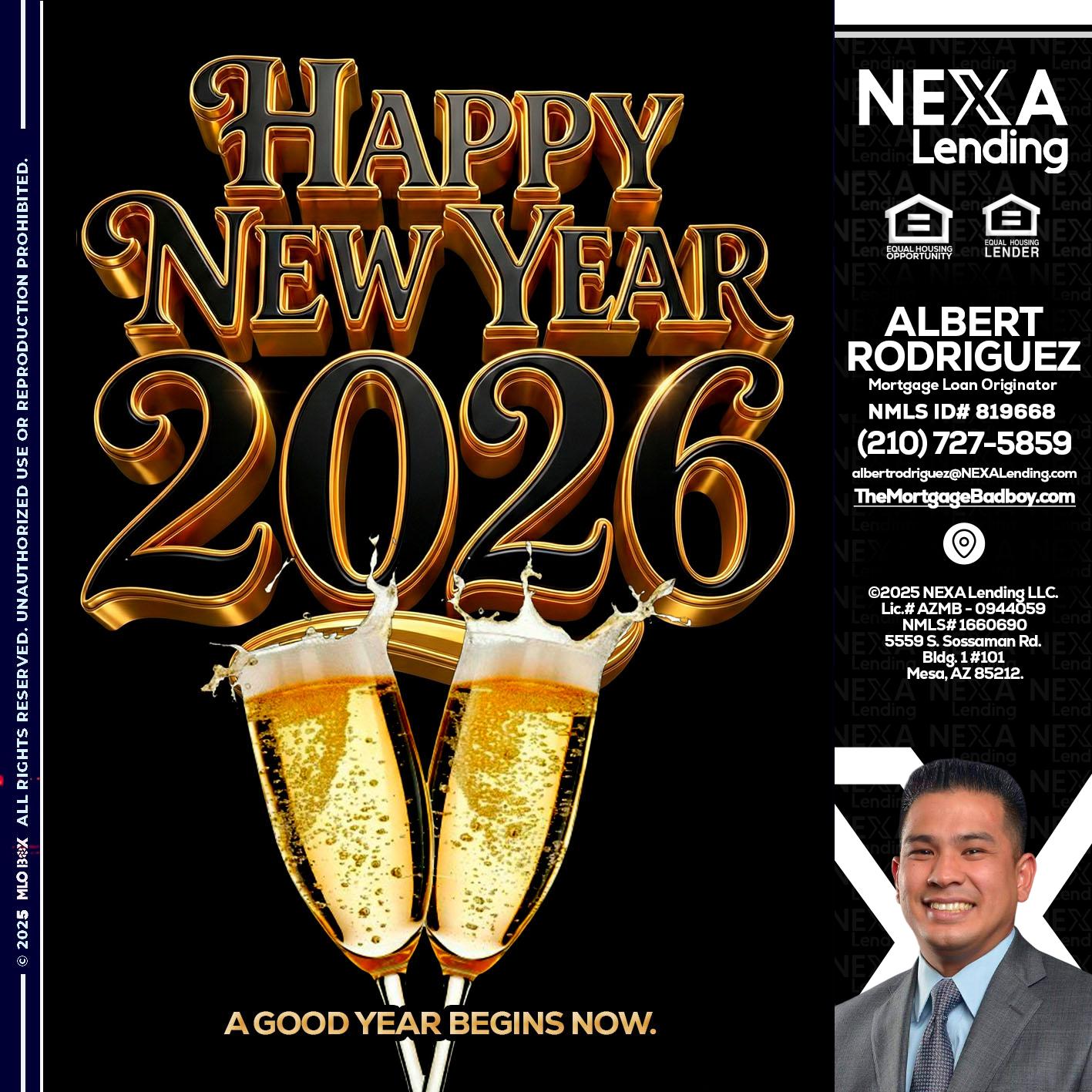happy new year 2026 - Albert Rodriguez -Mortgage Loan Officer