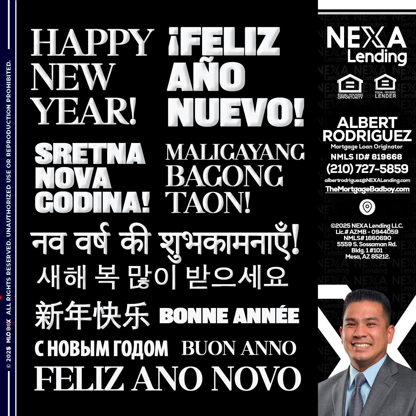 HAPPY NEW YEAR - Albert Rodriguez -Mortgage Loan Officer