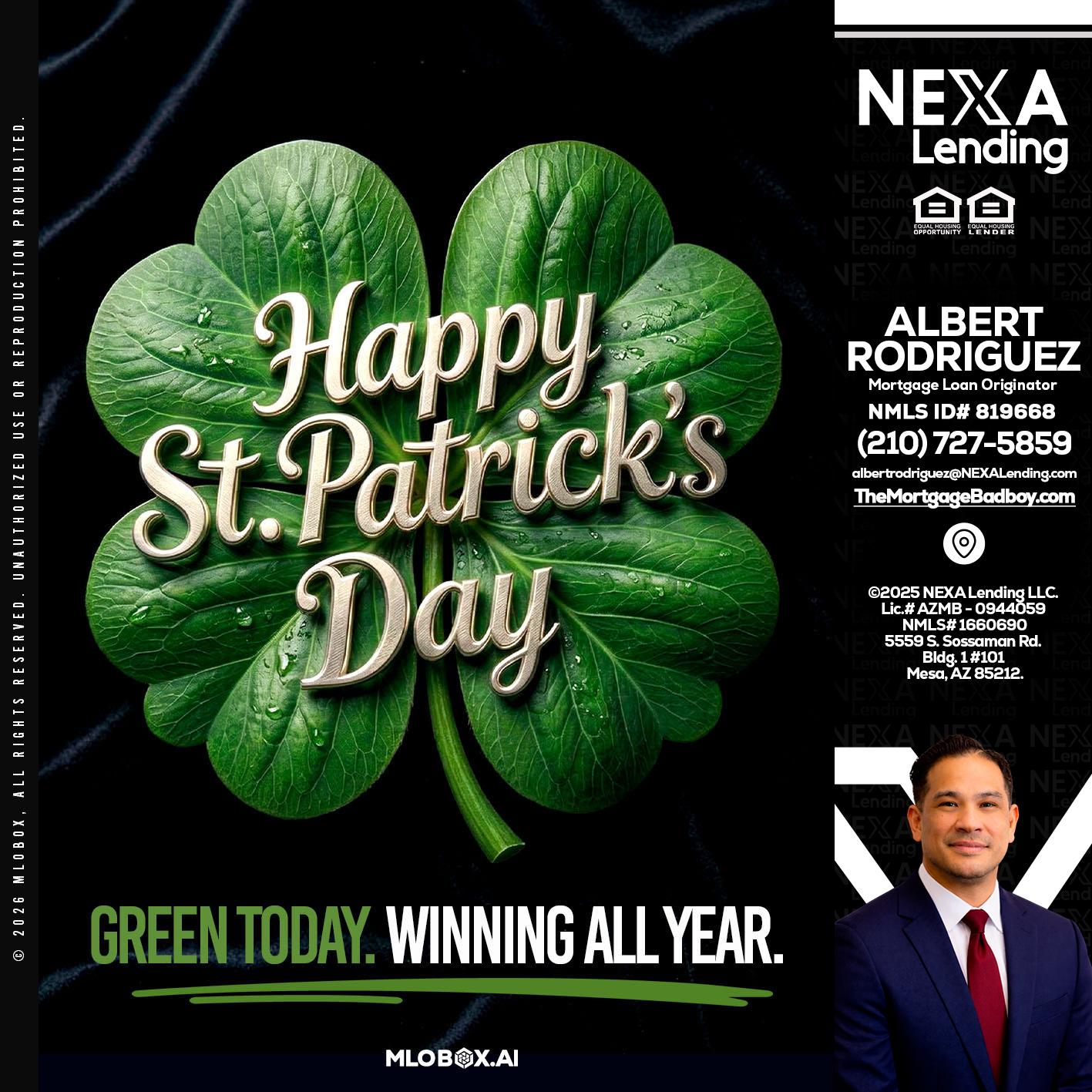 happy st. Patricks day - Albert Rodriguez -Mortgage Loan Officer