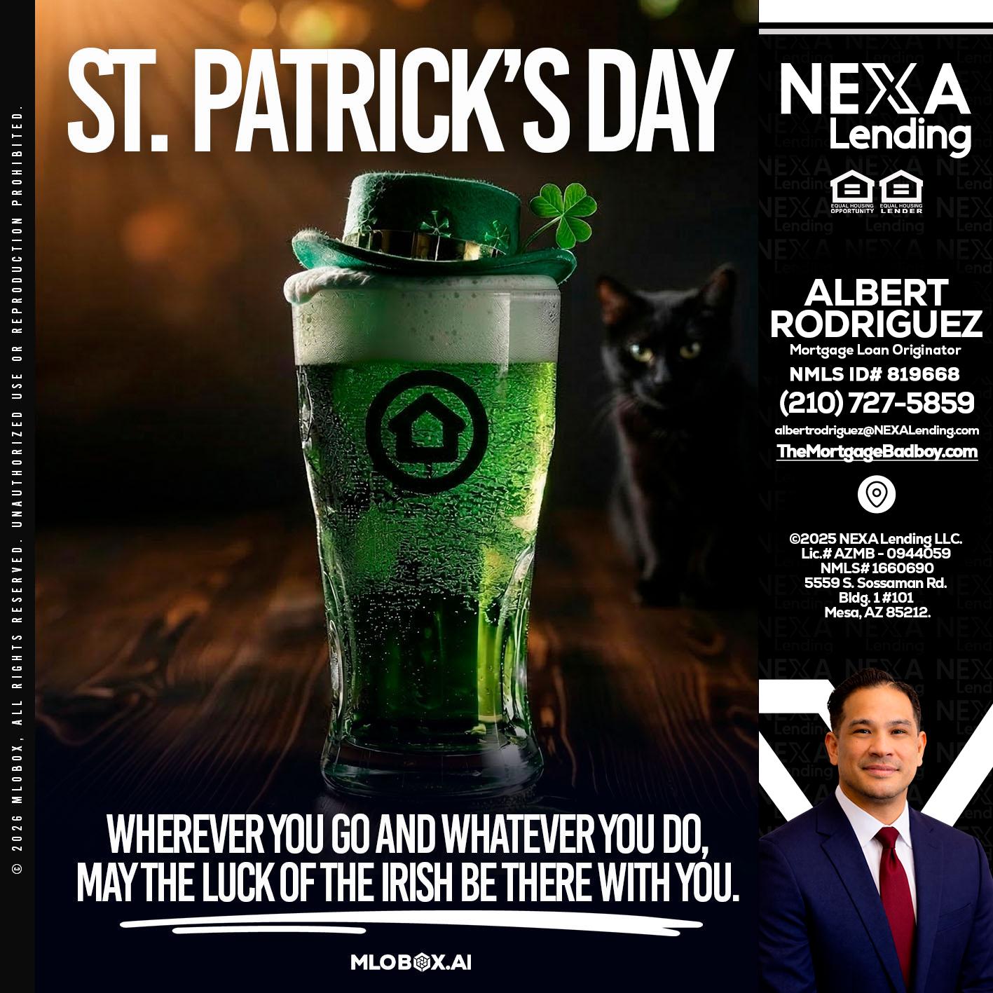 st. Patricks day - Albert Rodriguez -Mortgage Loan Officer