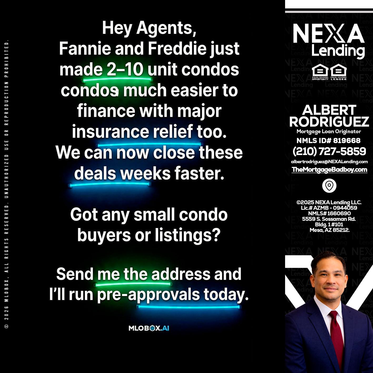 HEY AGENTS - Albert Rodriguez -Mortgage Loan Officer