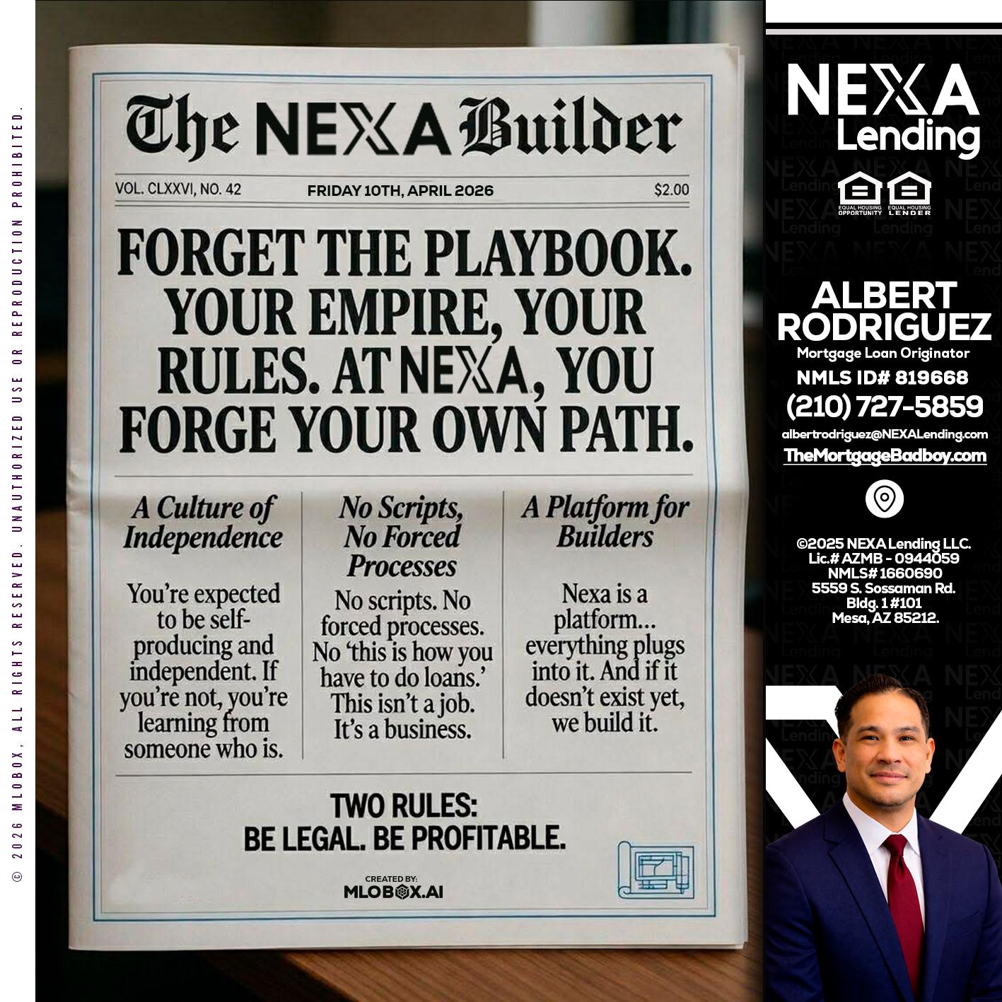 THE NEXA BUILDER - Albert Rodriguez -Mortgage Loan Officer