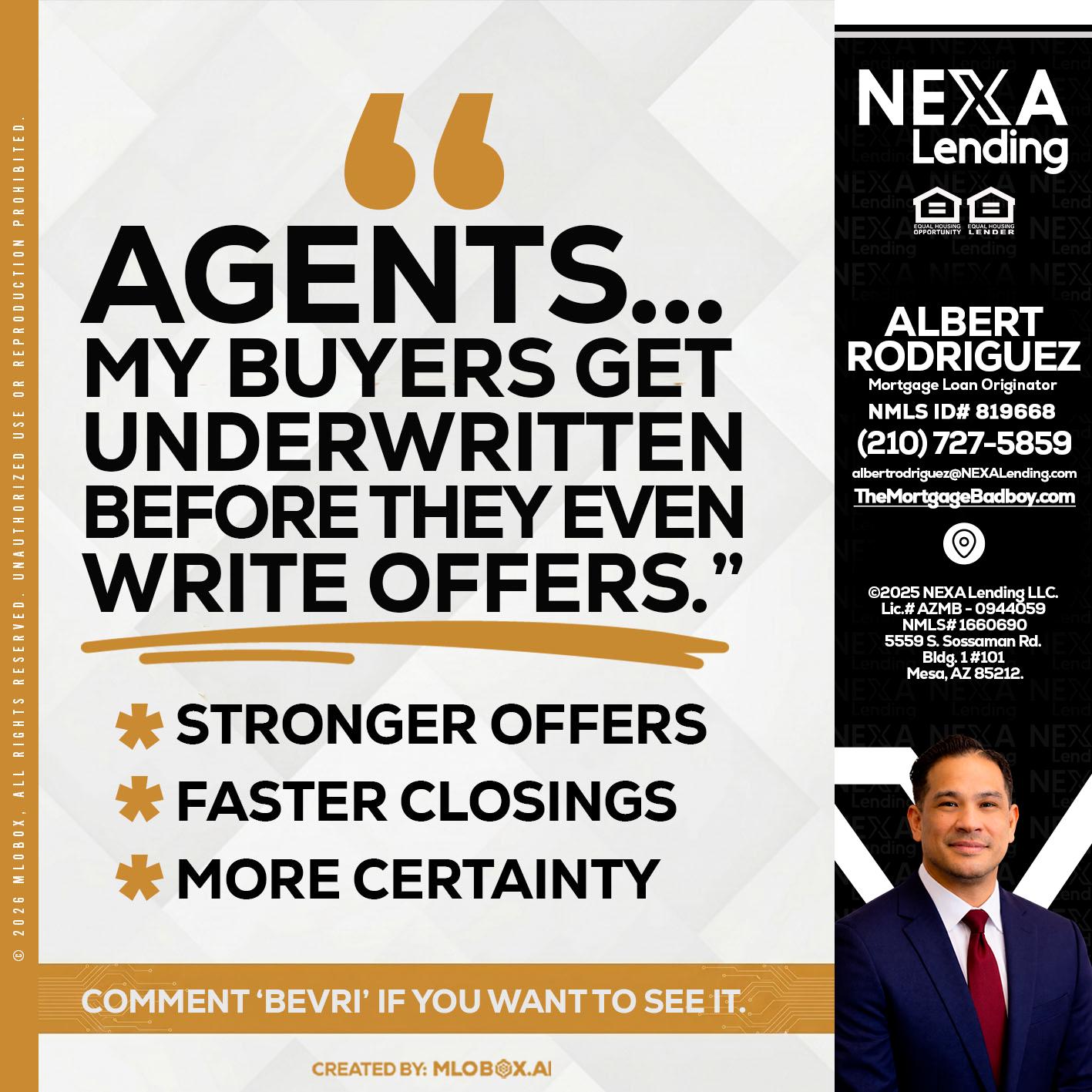 agents - Albert Rodriguez -Mortgage Loan Officer