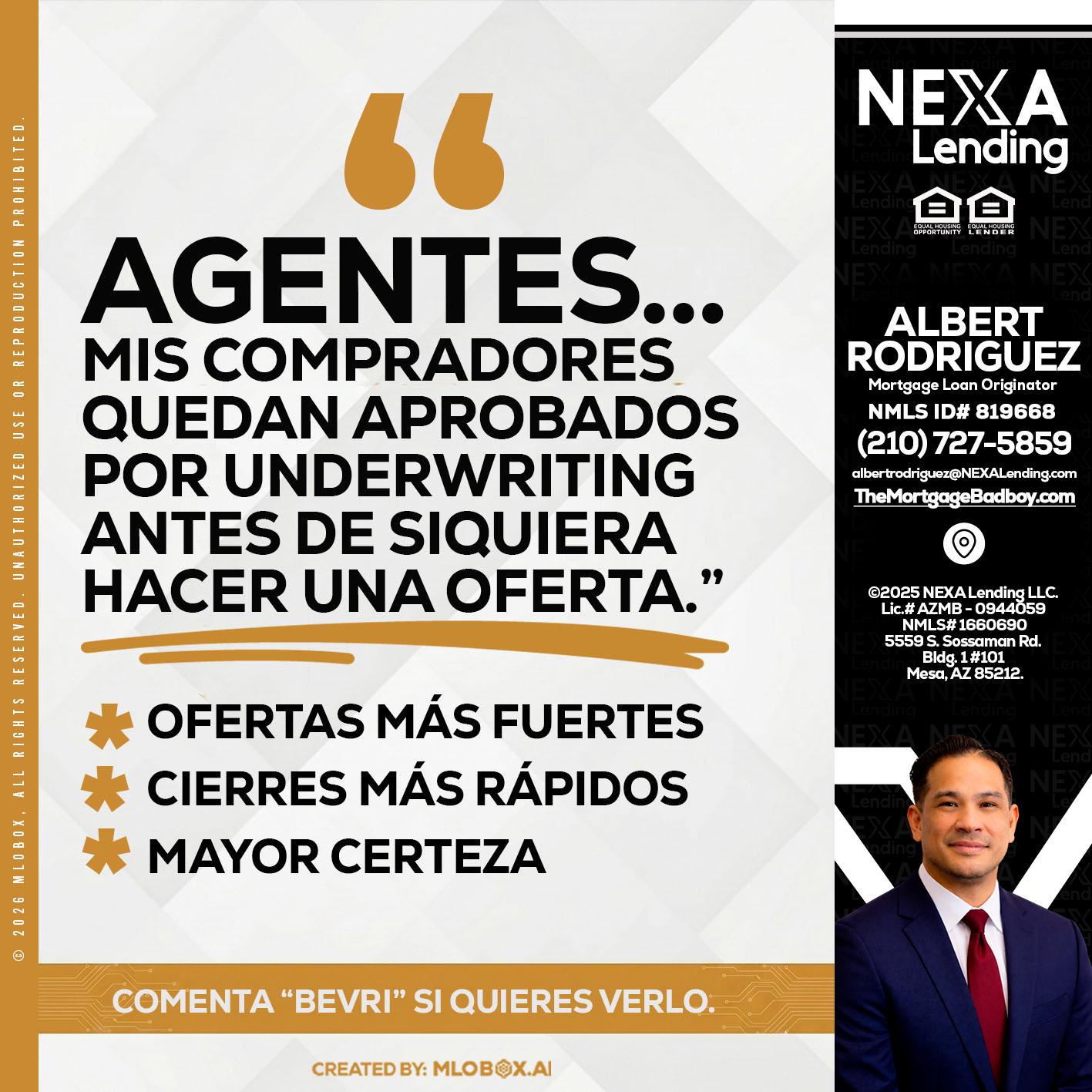 AGENTES - Albert Rodriguez -Mortgage Loan Officer
