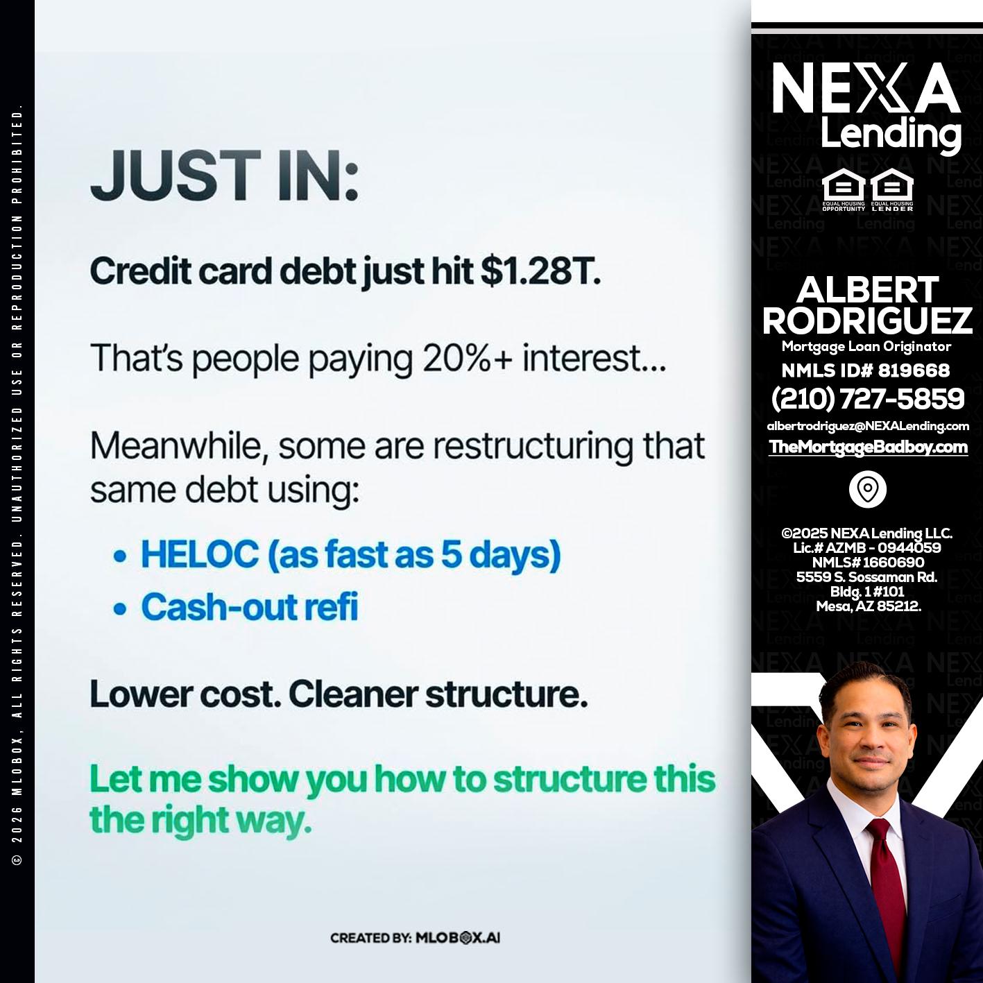 JUST IN - Albert Rodriguez -Mortgage Loan Officer