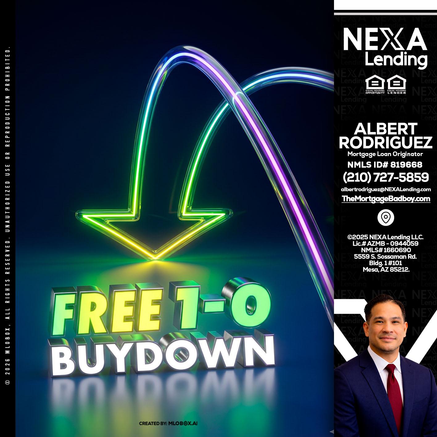 FREE 1-0 BUYDOWN - Albert Rodriguez -Mortgage Loan Officer