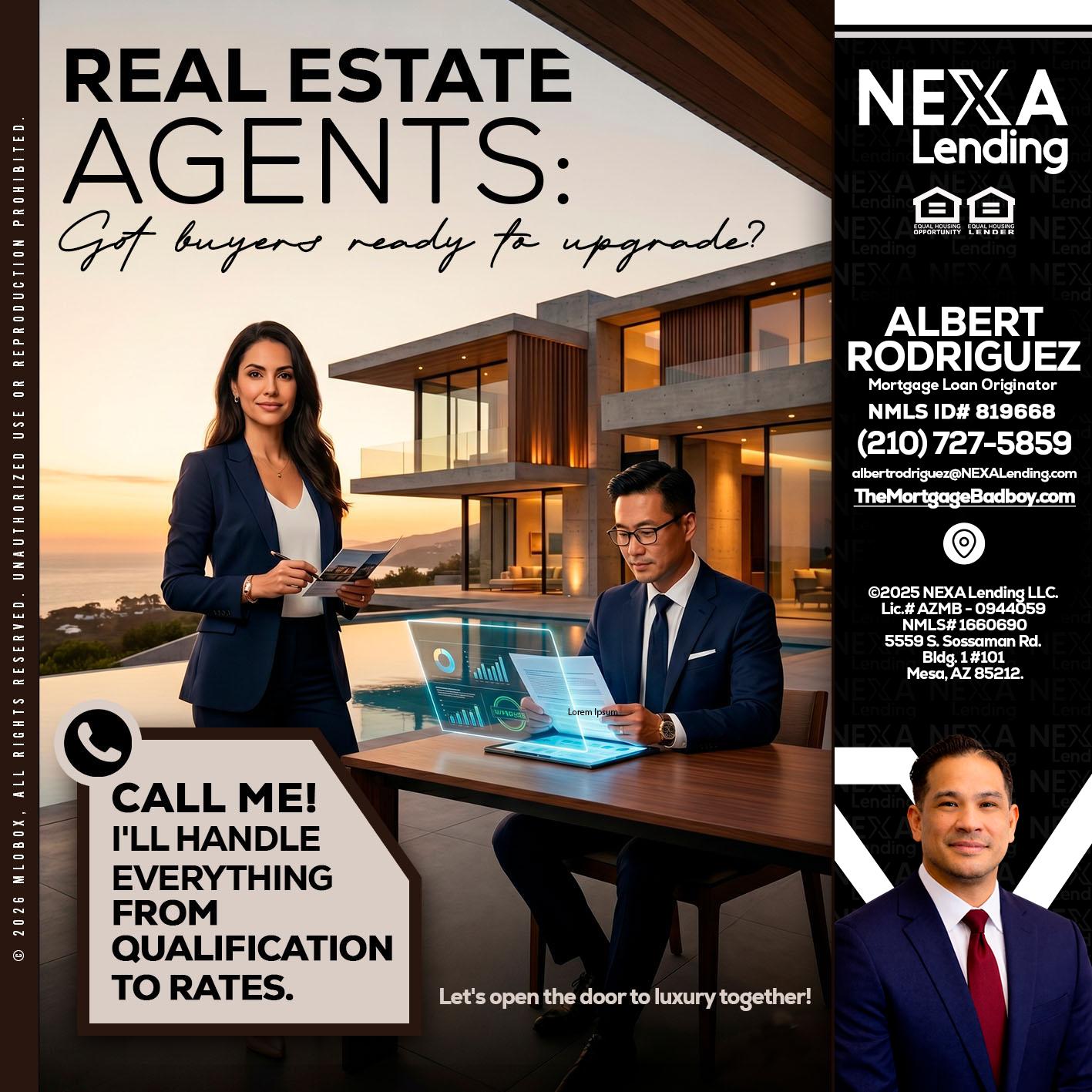 REAL ESTATE AGENTS - Albert Rodriguez -Mortgage Loan Officer