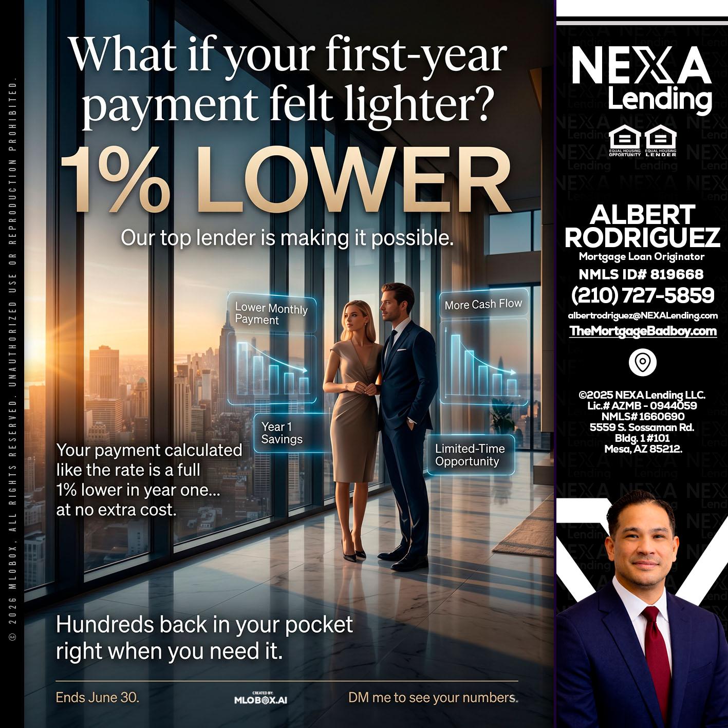 1% LOWER - Albert Rodriguez -Mortgage Loan Officer