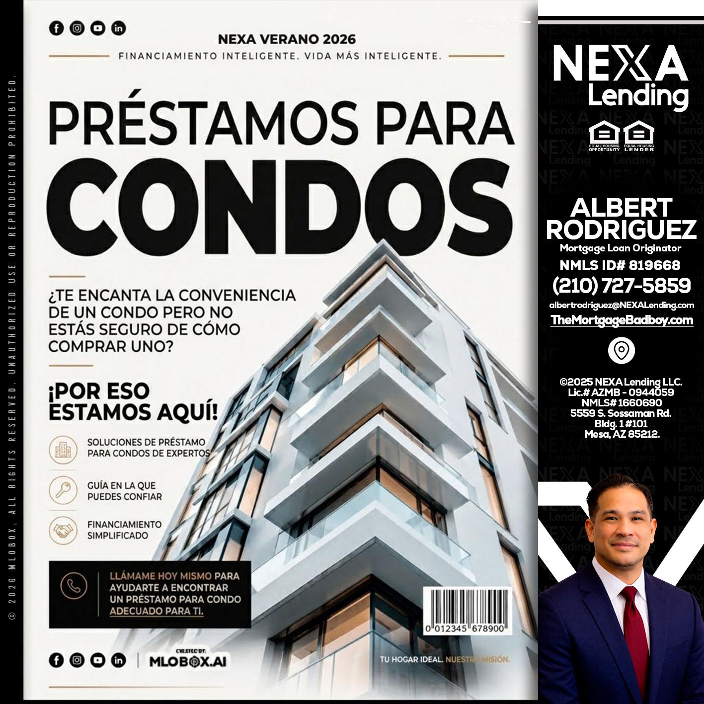 PRESTAMOS PARA CONDOS - Albert Rodriguez -Mortgage Loan Officer