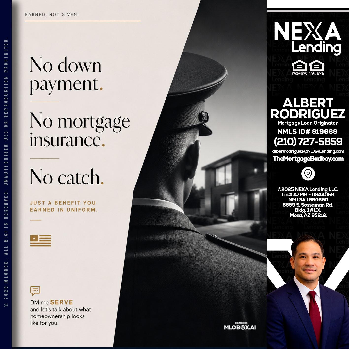 NO DOWN PAYMENT - Albert Rodriguez -Mortgage Loan Officer