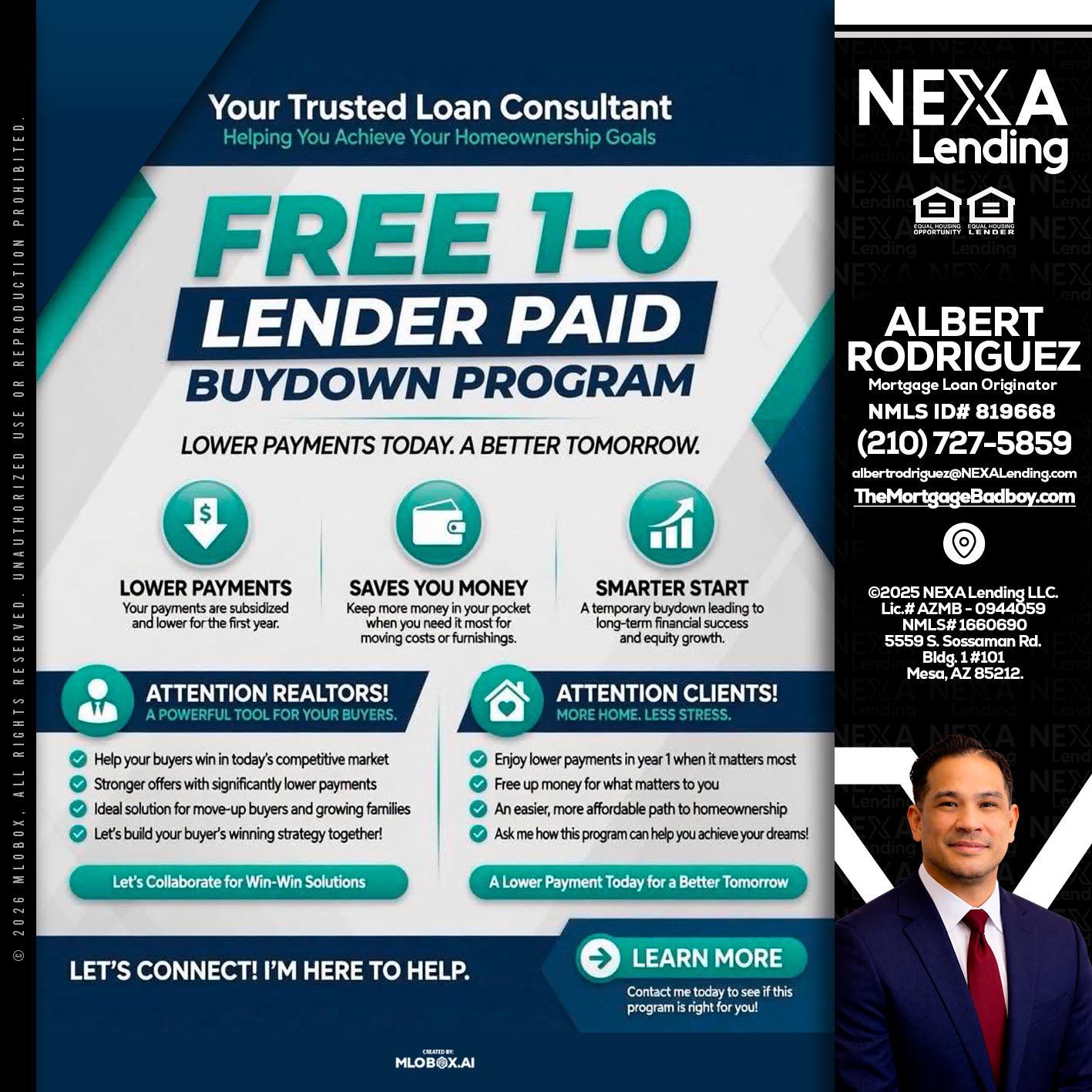 FREE 1-0 - Albert Rodriguez -Mortgage Loan Officer