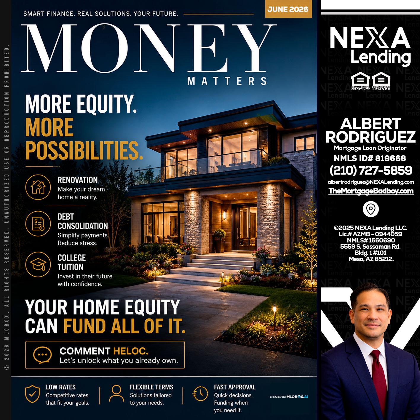 MONEY MATTERS - Albert Rodriguez -Mortgage Loan Officer