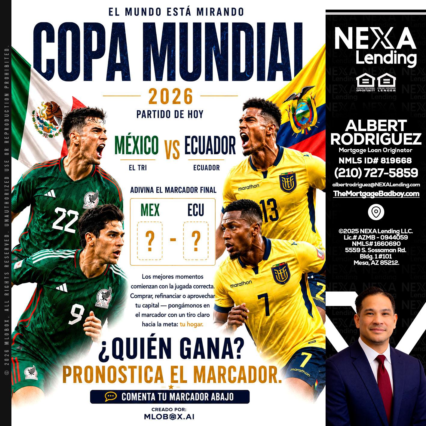 COPA MUNDIAL 2026 - Albert Rodriguez -Mortgage Loan Officer