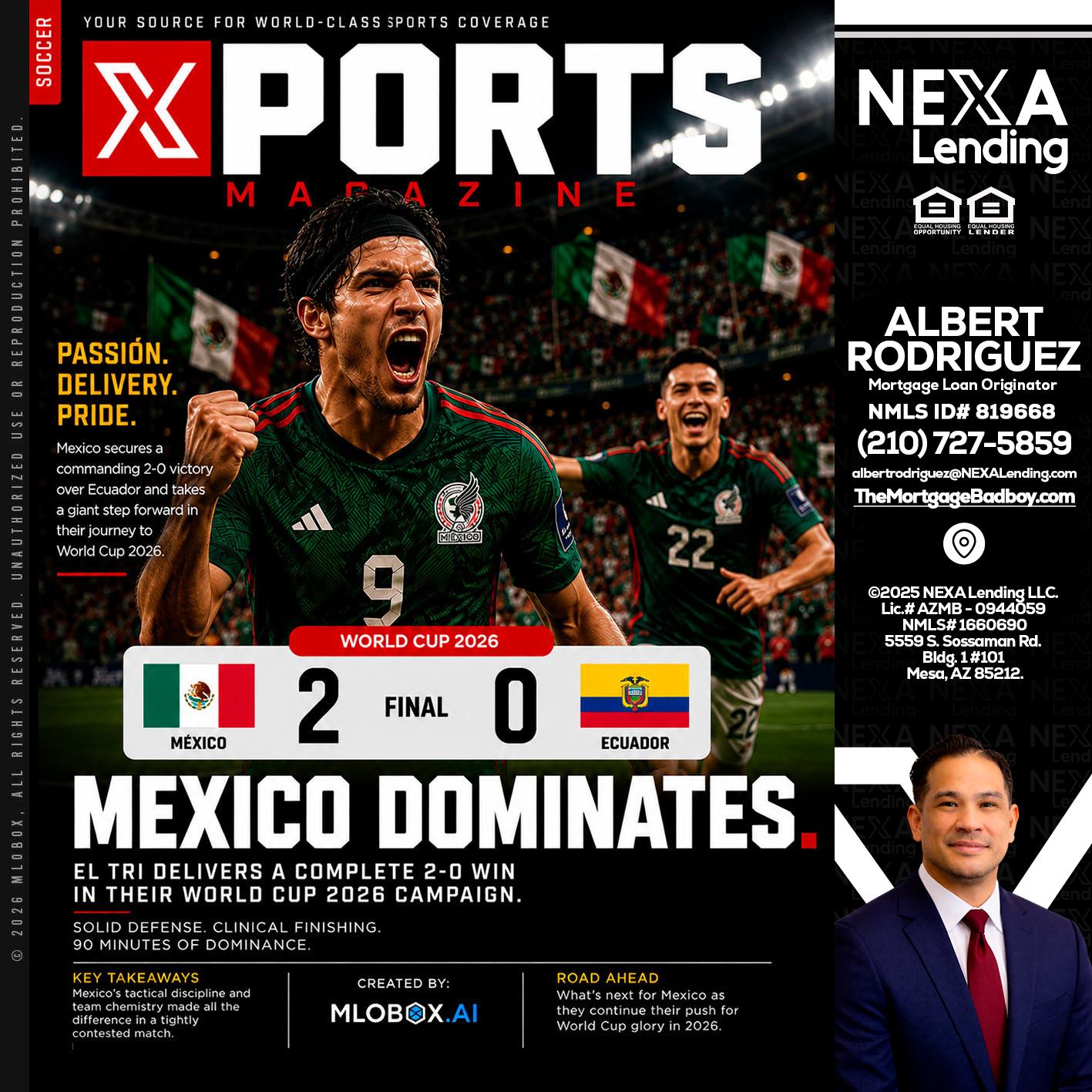 XPORTS MEX 2-0 ECUADOR - Albert Rodriguez -Mortgage Loan Officer