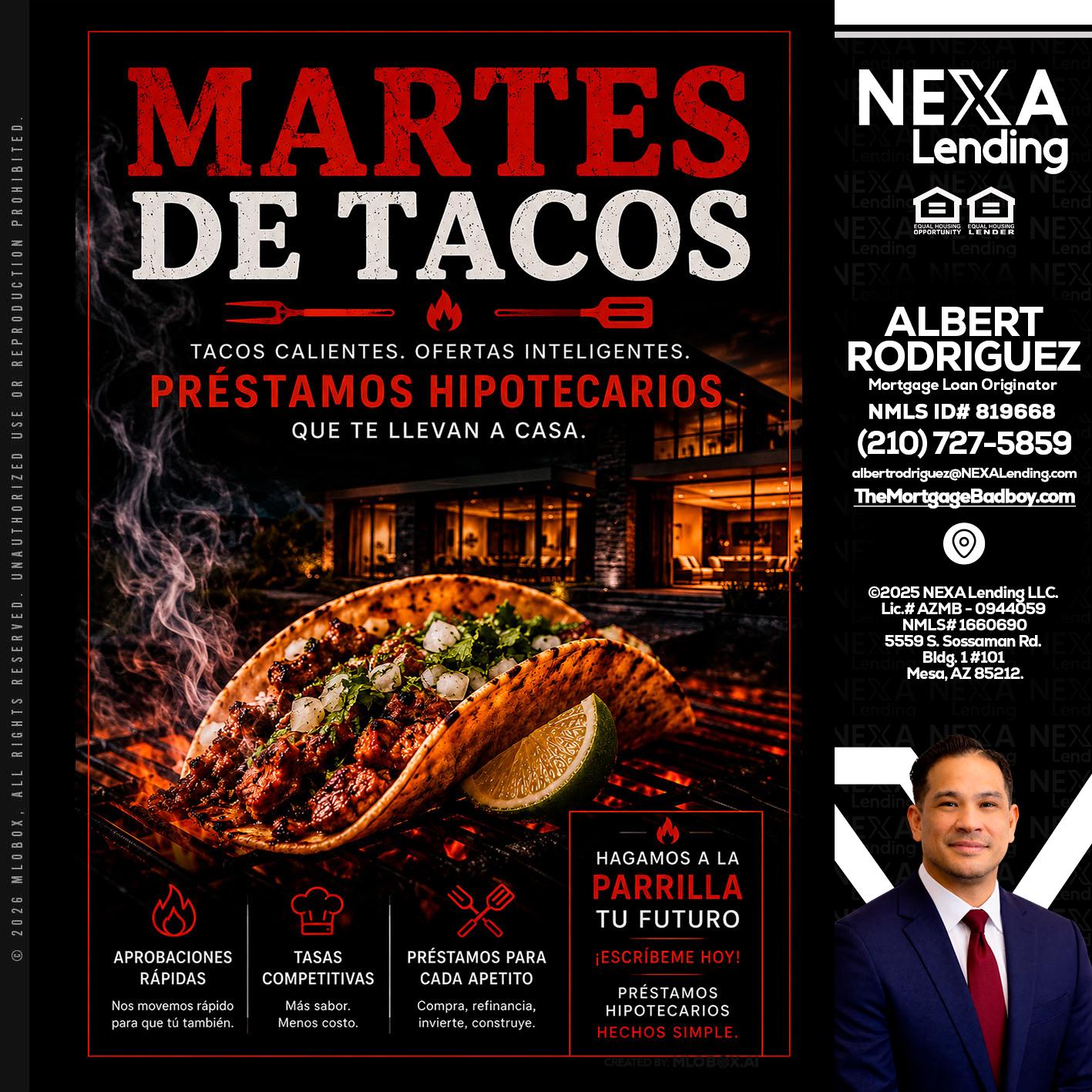 martes de tacos - Albert Rodriguez -Mortgage Loan Officer