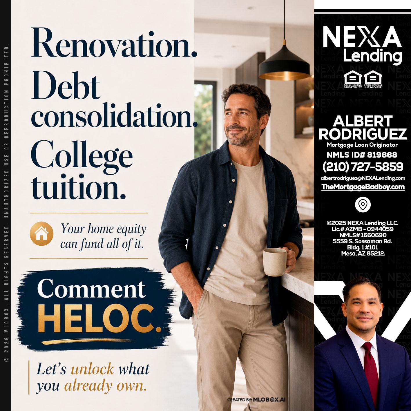 RENOVATION DEBT - Albert Rodriguez -Mortgage Loan Officer