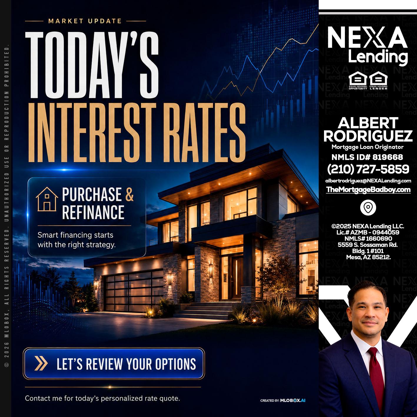 TODAYS RATES - Albert Rodriguez -Mortgage Loan Officer