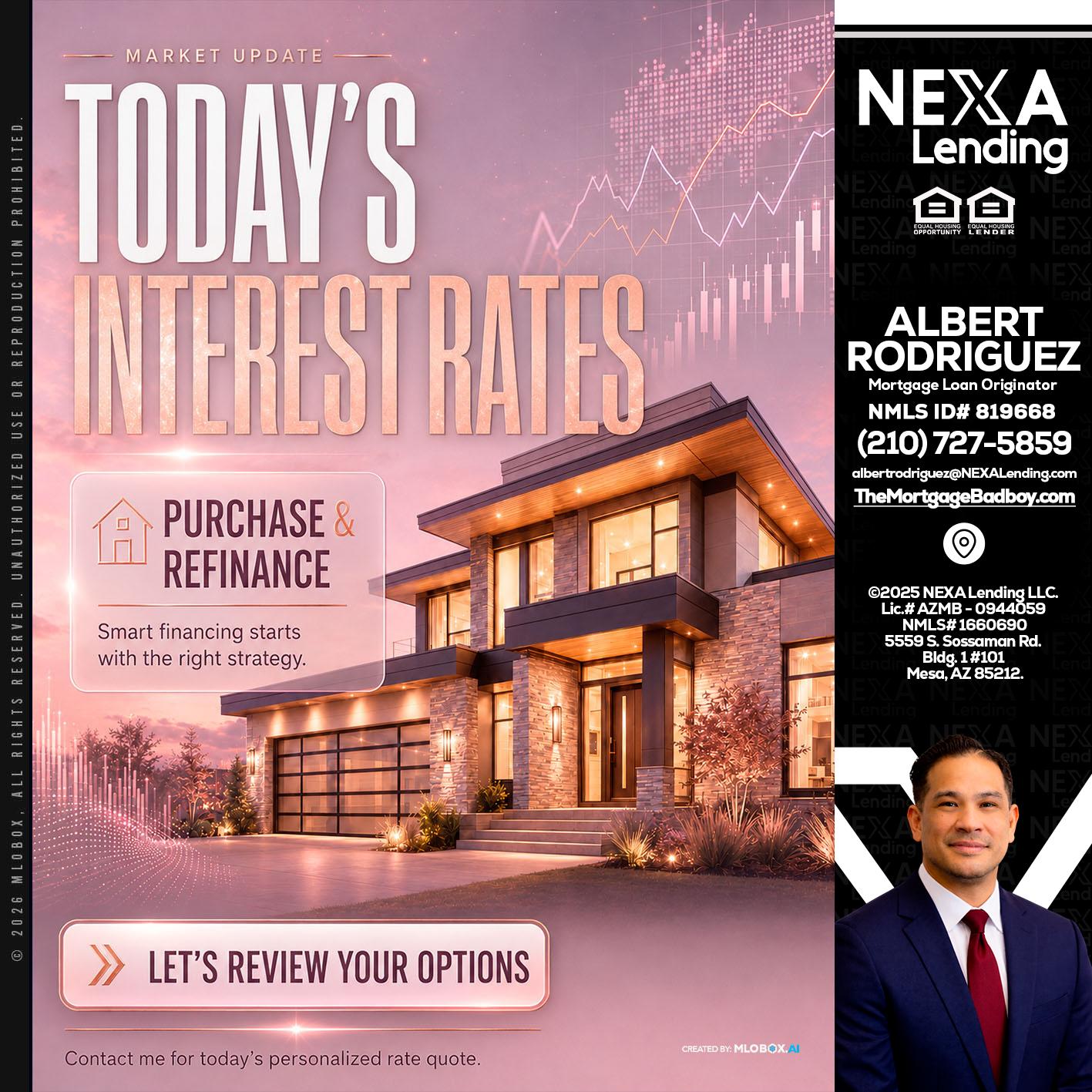 todays interest rates - Albert Rodriguez -Mortgage Loan Officer