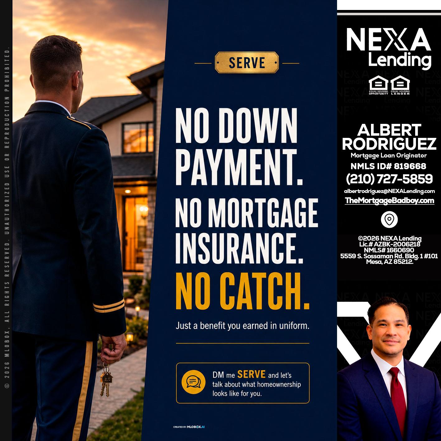 NO DOWN PAYMENT - Albert Rodriguez -Mortgage Loan Officer