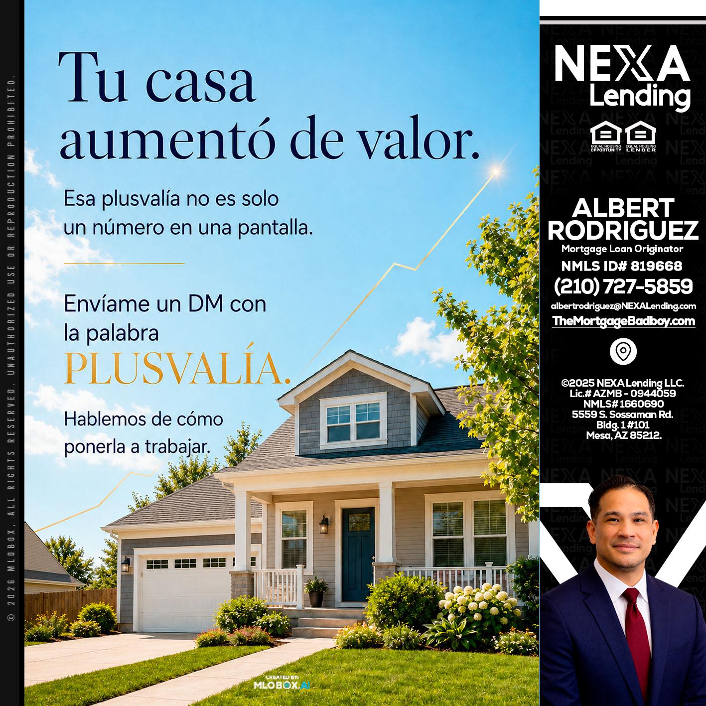 tu casa aumento - Albert Rodriguez -Mortgage Loan Officer