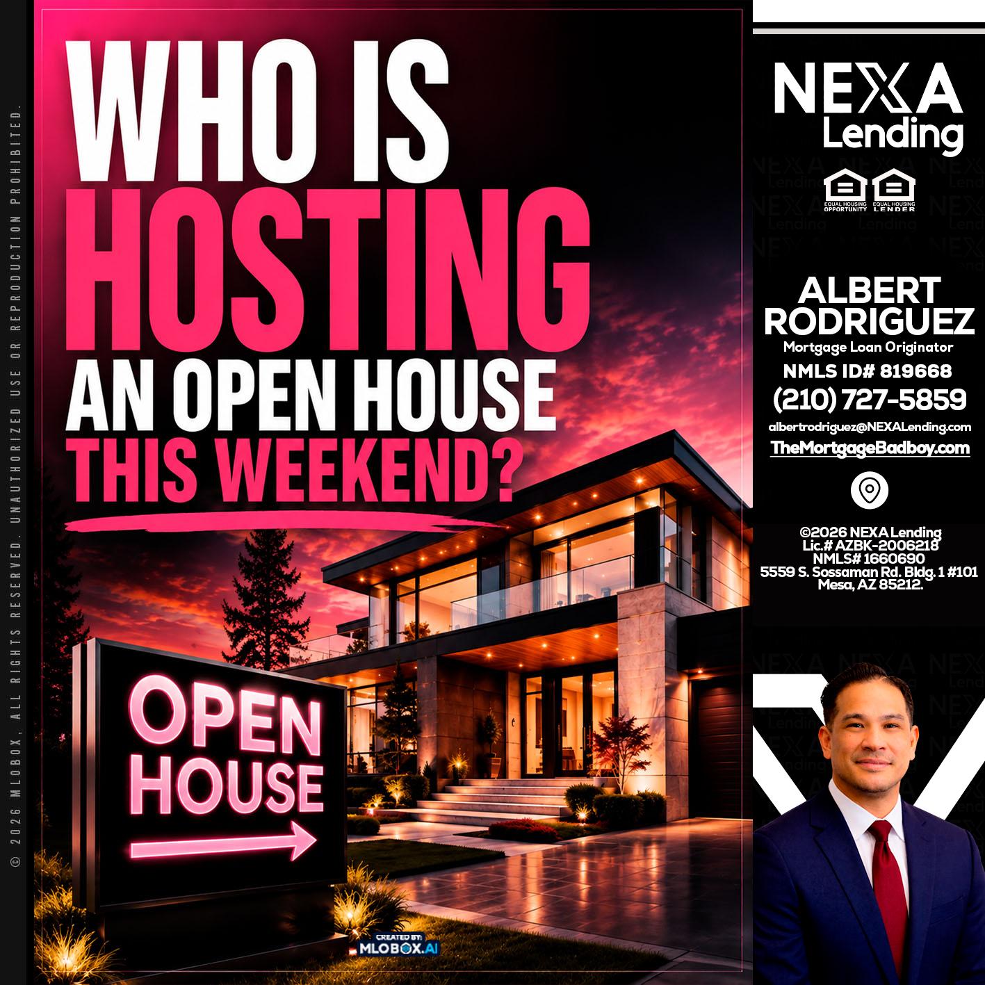 who's is hosting - Albert Rodriguez -Mortgage Loan Officer