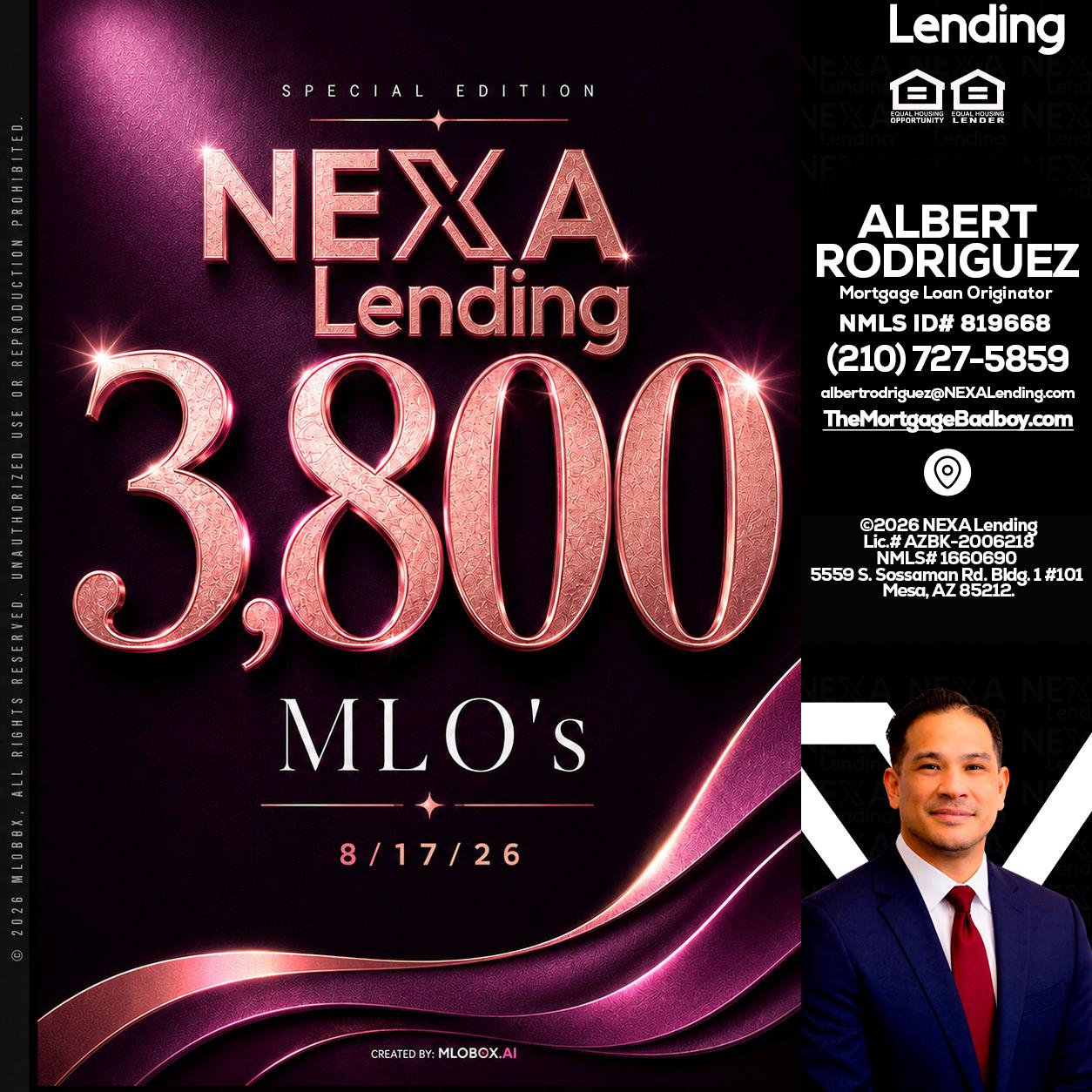 3800 MLOs - Albert Rodriguez -Mortgage Loan Officer