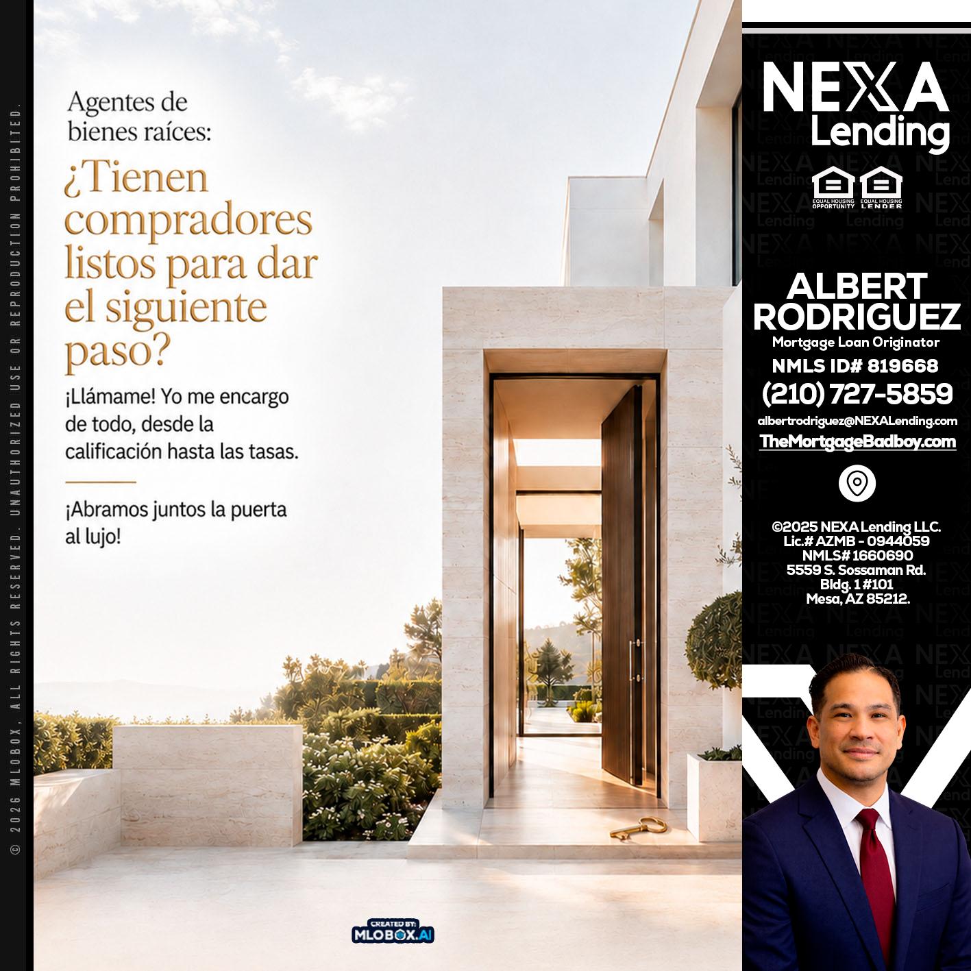 agentes de bienes raíces - Albert Rodriguez -Mortgage Loan Officer